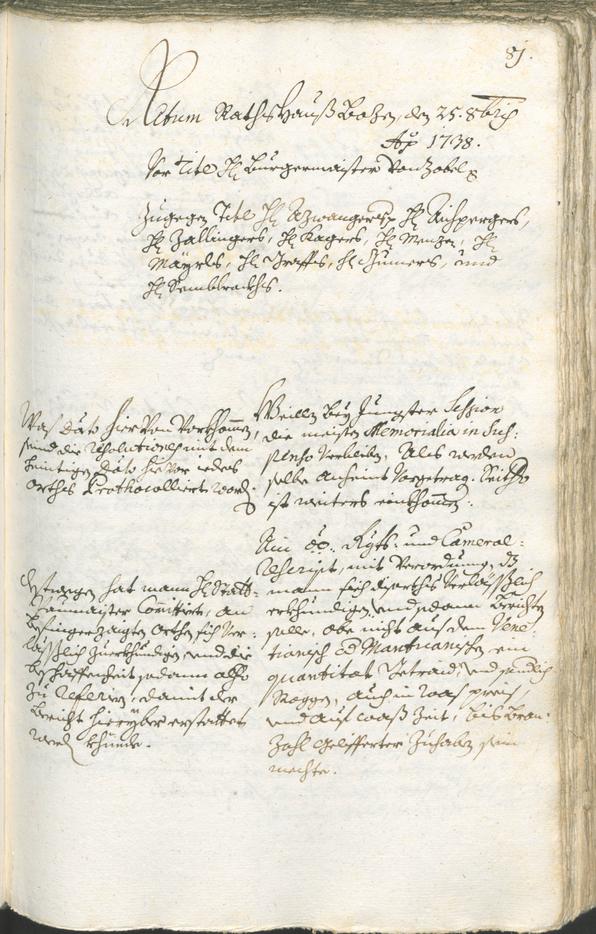 Archivio Storico della Città di Bolzano - BOhisto protocollo consiliare 1738/41 