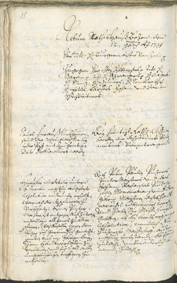 Civic Archives of Bozen-Bolzano - BOhisto Ratsprotokoll 1738/41 