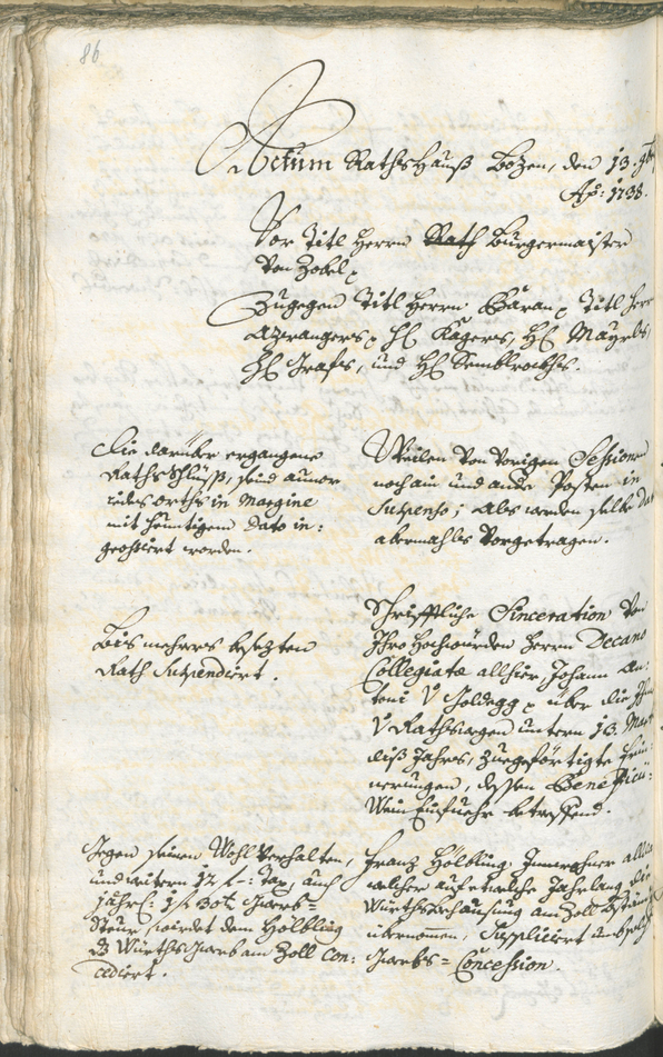 Civic Archives of Bozen-Bolzano - BOhisto Ratsprotokoll 1738/41 