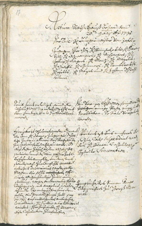 Stadtarchiv Bozen - BOhisto Ratsprotokoll 1738/41 