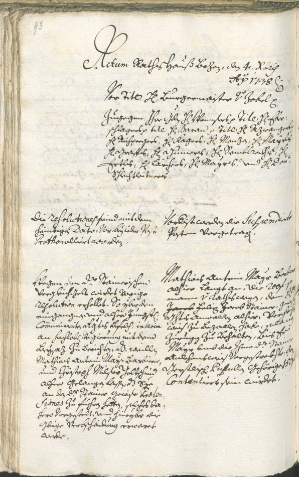 Archivio Storico della Città di Bolzano - BOhisto protocollo consiliare 1738/41 