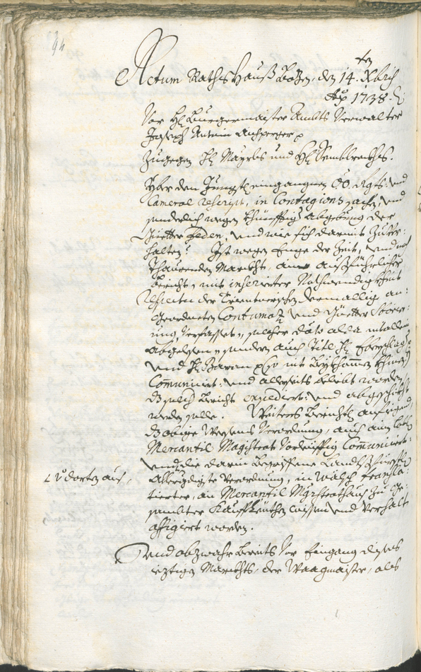 Stadtarchiv Bozen - BOhisto Ratsprotokoll 1738/41 