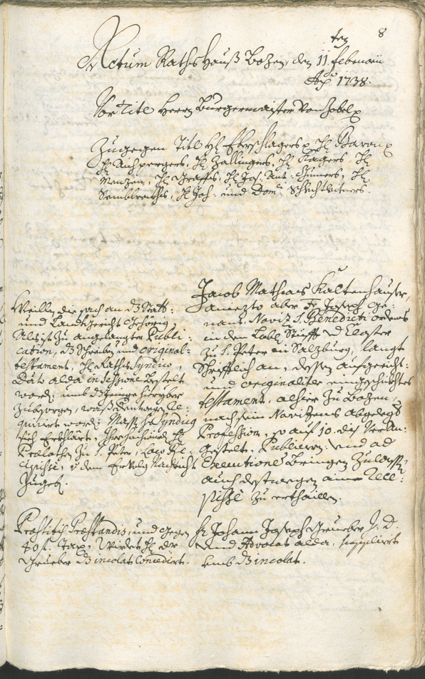 Archivio Storico della Città di Bolzano - BOhisto protocollo consiliare 1738/41 