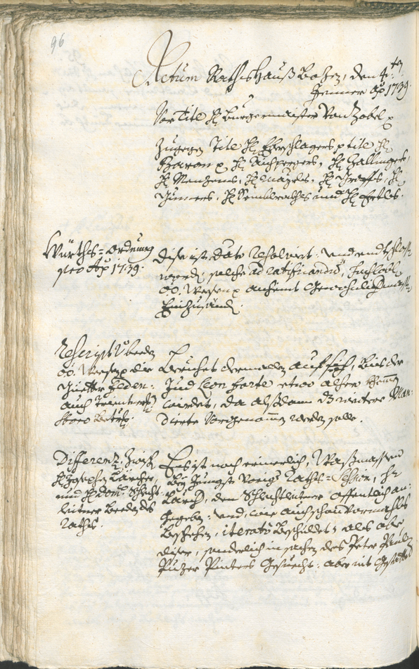 Stadtarchiv Bozen - BOhisto Ratsprotokoll 1738/41 