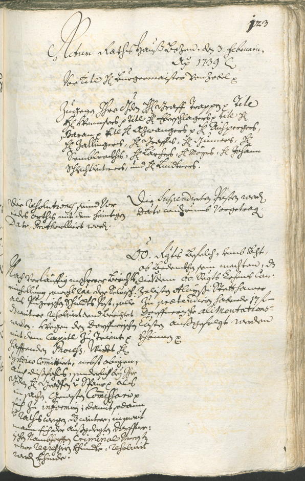 Stadtarchiv Bozen - BOhisto Ratsprotokoll 1738/41 