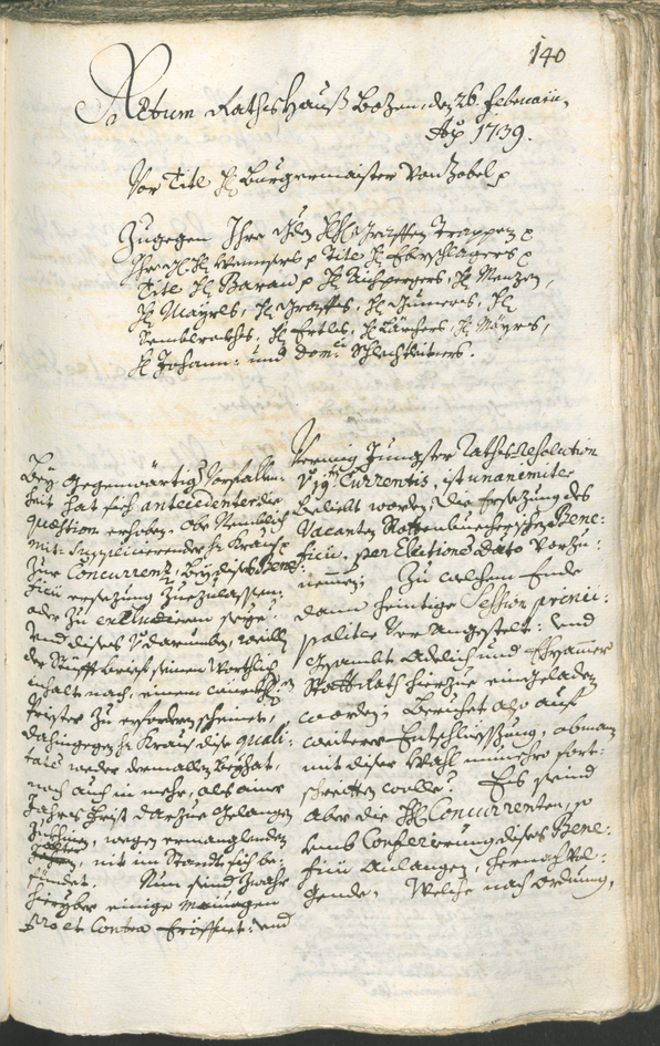 Stadtarchiv Bozen - BOhisto Ratsprotokoll 1738/41 