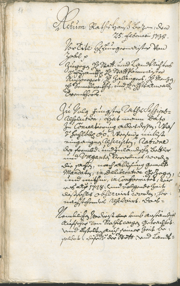 Civic Archives of Bozen-Bolzano - BOhisto Ratsprotokoll 1738/41 