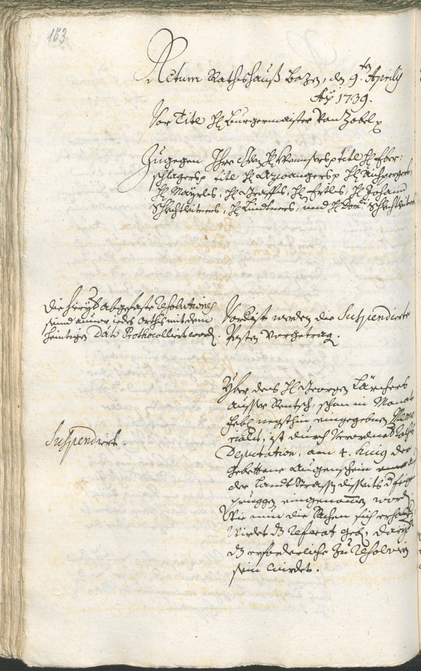 Stadtarchiv Bozen - BOhisto Ratsprotokoll 1738/41 