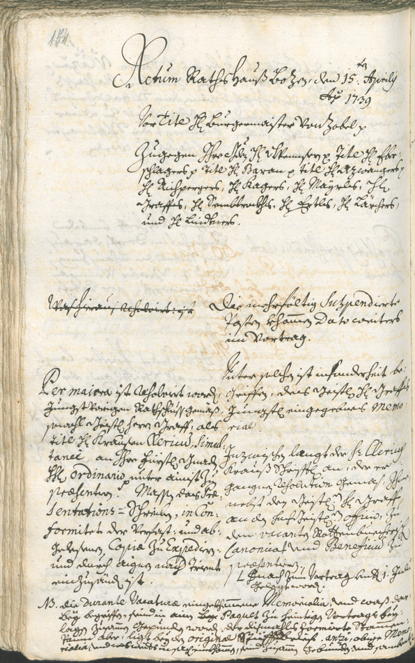 Archivio Storico della Città di Bolzano - BOhisto protocollo consiliare 1738/41 