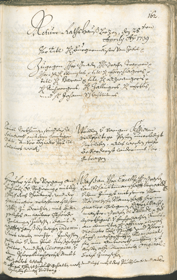 Stadtarchiv Bozen - BOhisto Ratsprotokoll 1738/41 