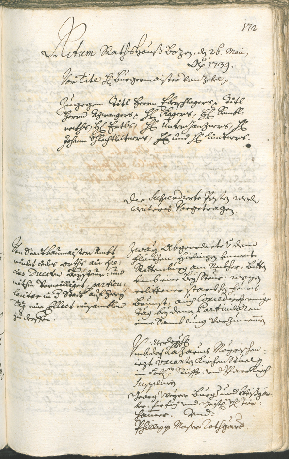 Archivio Storico della Città di Bolzano - BOhisto protocollo consiliare 1738/41 