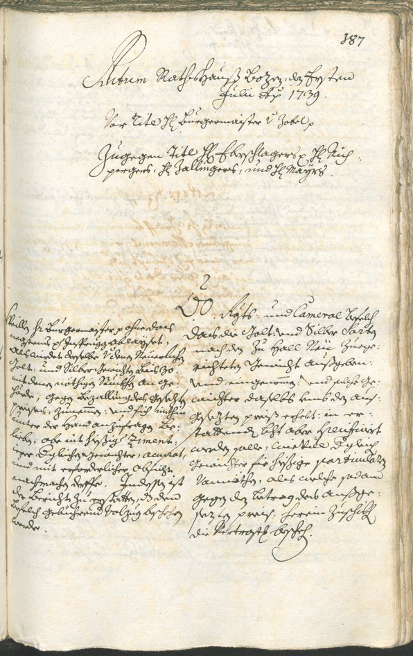 Civic Archives of Bozen-Bolzano - BOhisto Ratsprotokoll 1738/41 