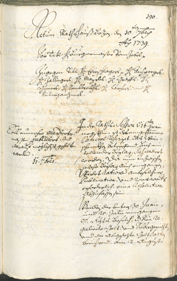 Stadtarchiv Bozen - BOhisto Ratsprotokoll 1738/41 