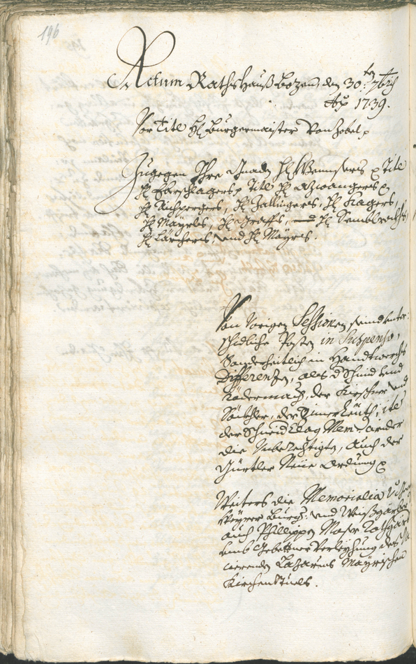 Archivio Storico della Città di Bolzano - BOhisto protocollo consiliare 1738/41 