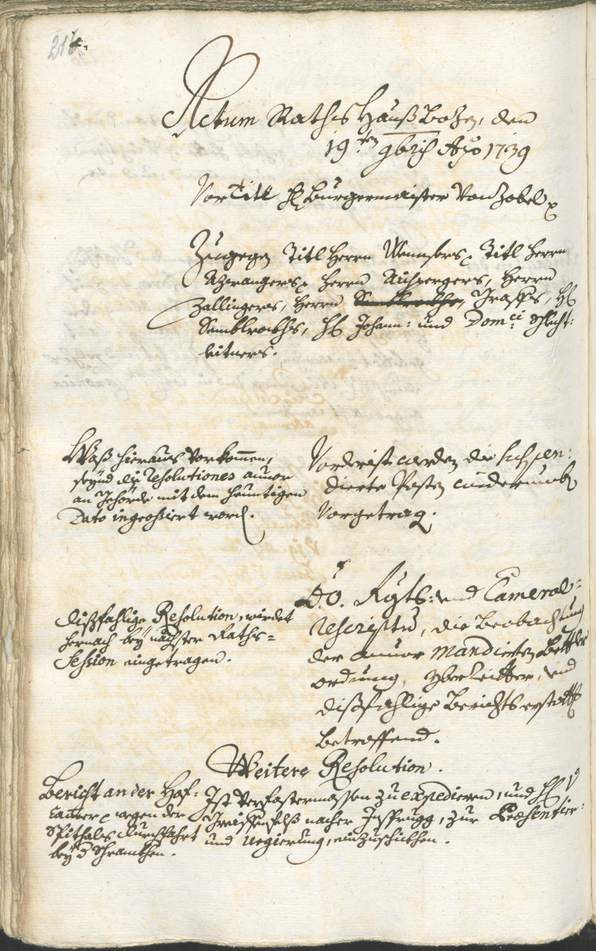 Archivio Storico della Città di Bolzano - BOhisto protocollo consiliare 1738/41 