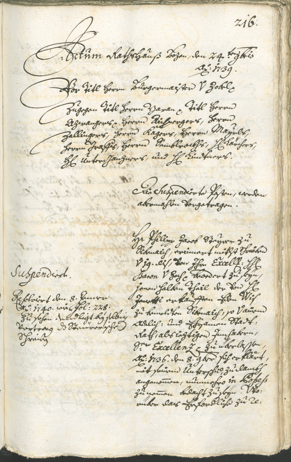 Civic Archives of Bozen-Bolzano - BOhisto Ratsprotokoll 1738/41 