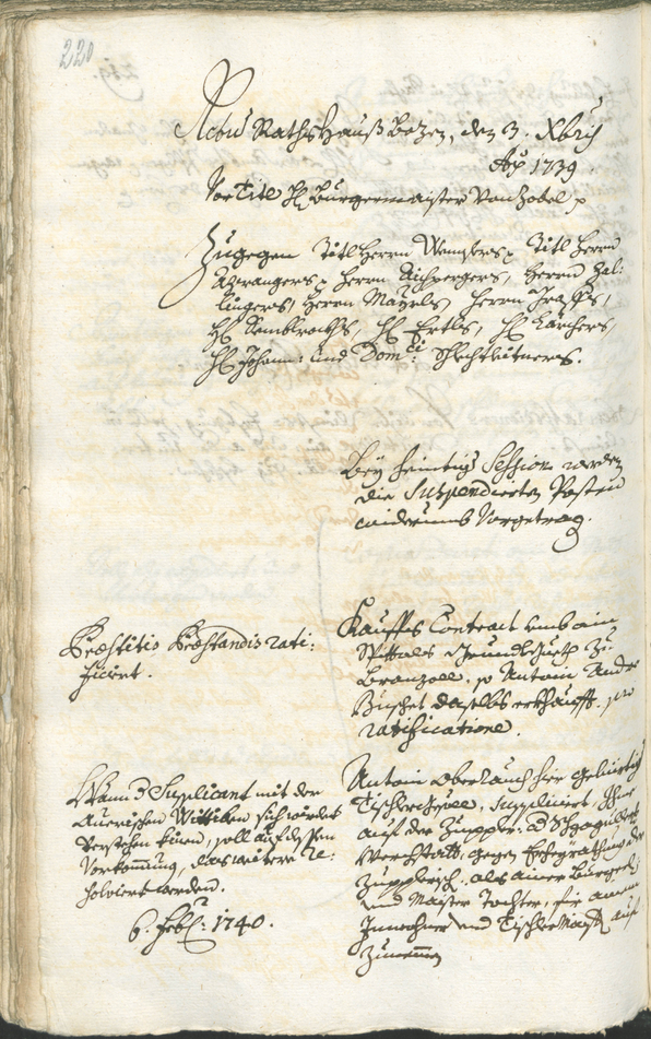 Stadtarchiv Bozen - BOhisto Ratsprotokoll 1738/41 