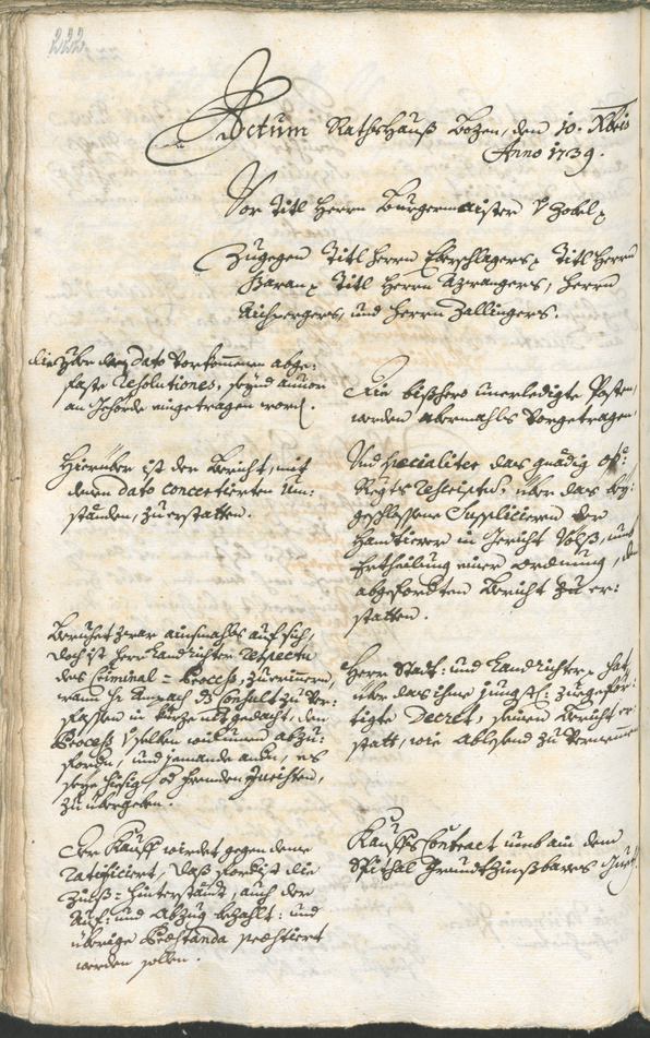 Civic Archives of Bozen-Bolzano - BOhisto Ratsprotokoll 1738/41 