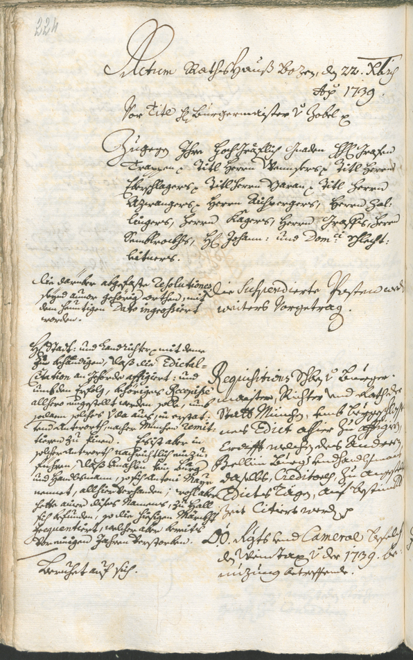 Archivio Storico della Città di Bolzano - BOhisto protocollo consiliare 1738/41 