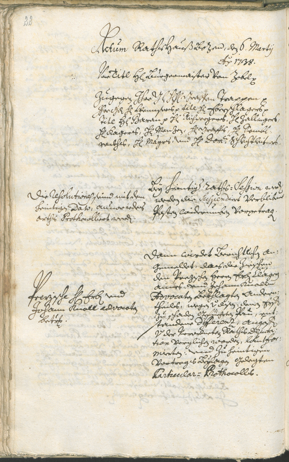 Archivio Storico della Città di Bolzano - BOhisto protocollo consiliare 1738/41 