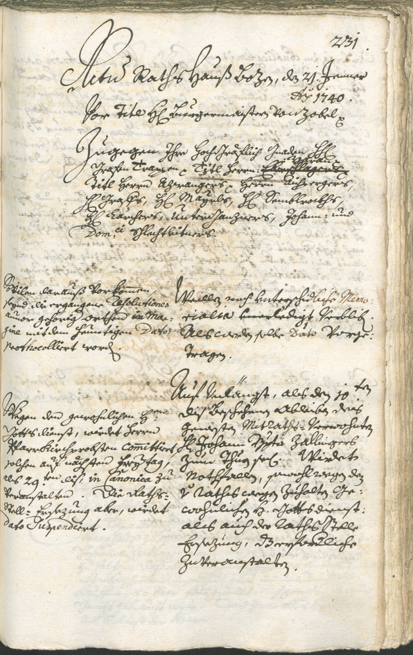 Civic Archives of Bozen-Bolzano - BOhisto Ratsprotokoll 1738/41 