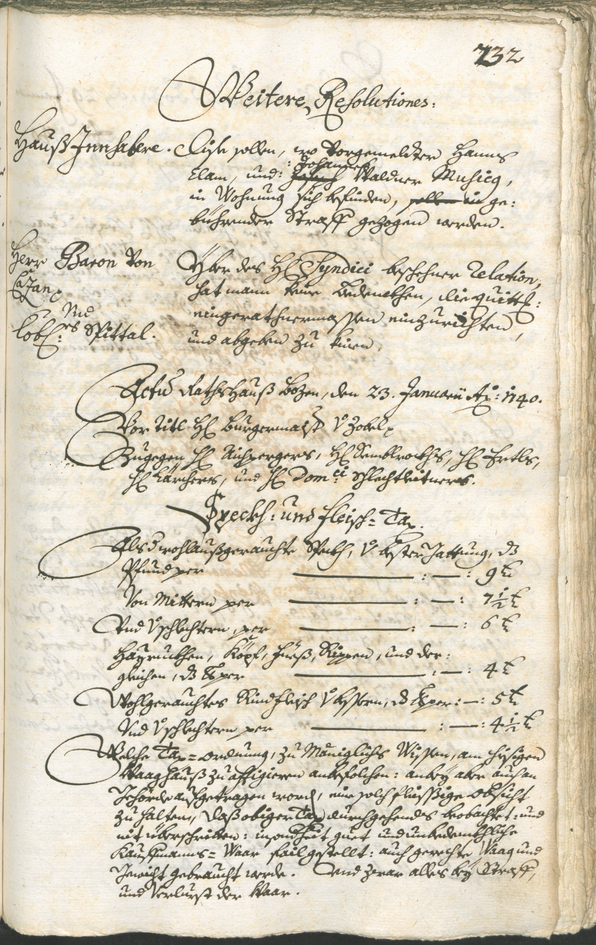 Stadtarchiv Bozen - BOhisto Ratsprotokoll 1738/41 