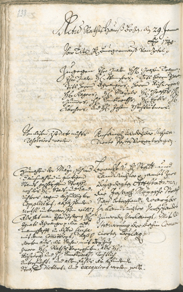 Stadtarchiv Bozen - BOhisto Ratsprotokoll 1738/41 