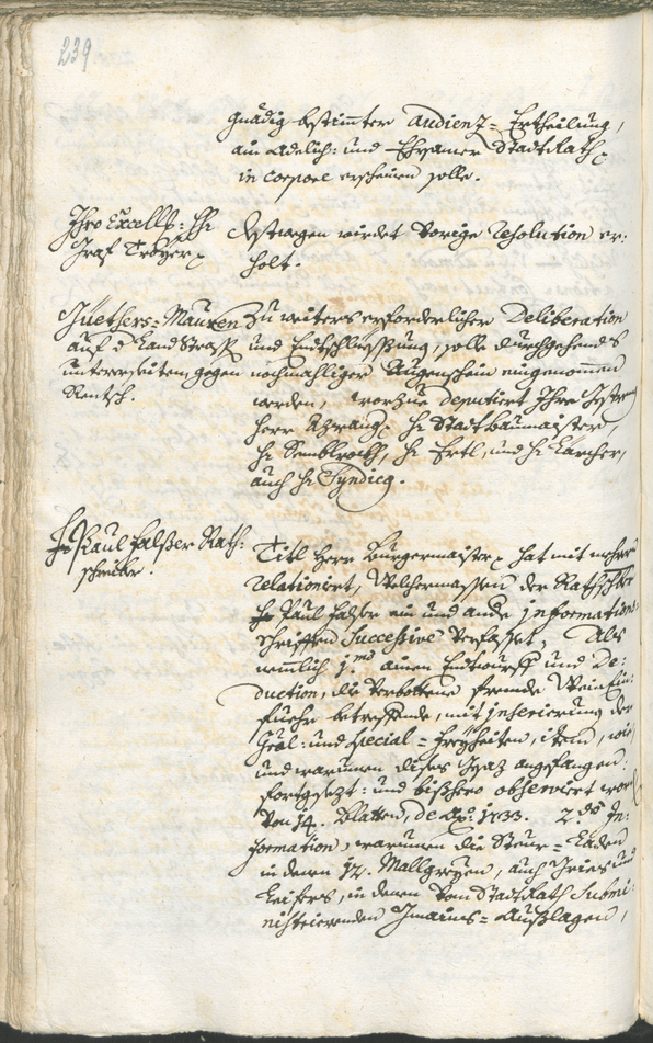 Stadtarchiv Bozen - BOhisto Ratsprotokoll 1738/41 