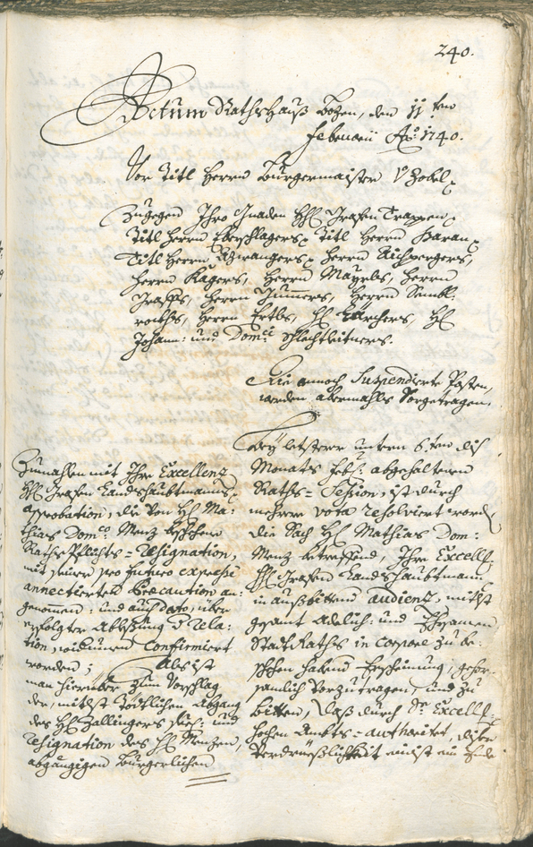 Archivio Storico della Città di Bolzano - BOhisto protocollo consiliare 1738/41 