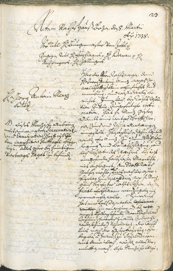 Archivio Storico della Città di Bolzano - BOhisto protocollo consiliare 1738/41 