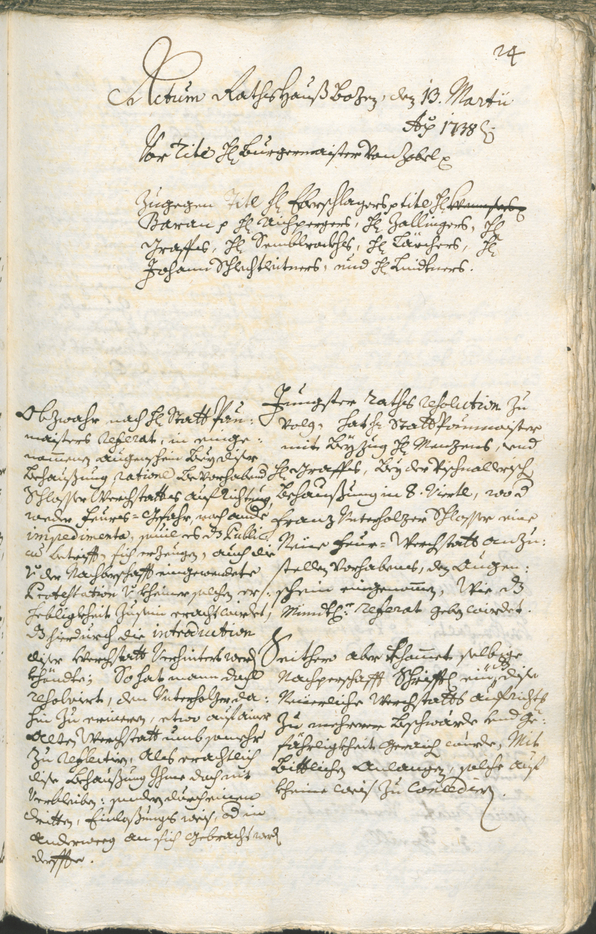 Civic Archives of Bozen-Bolzano - BOhisto Ratsprotokoll 1738/41 