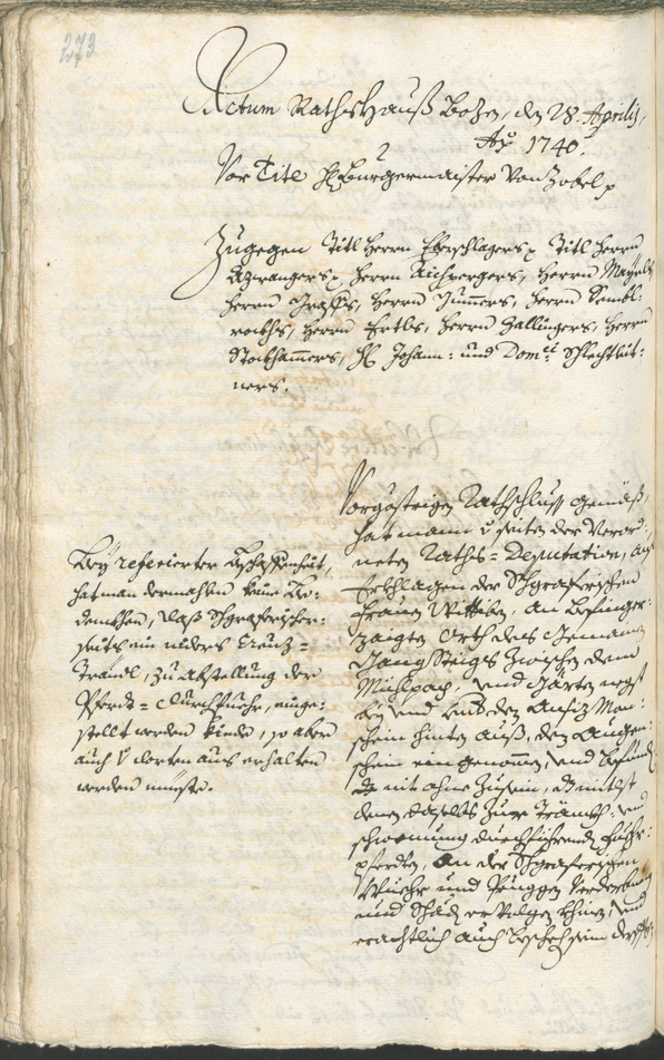 Archivio Storico della Città di Bolzano - BOhisto protocollo consiliare 1738/41 