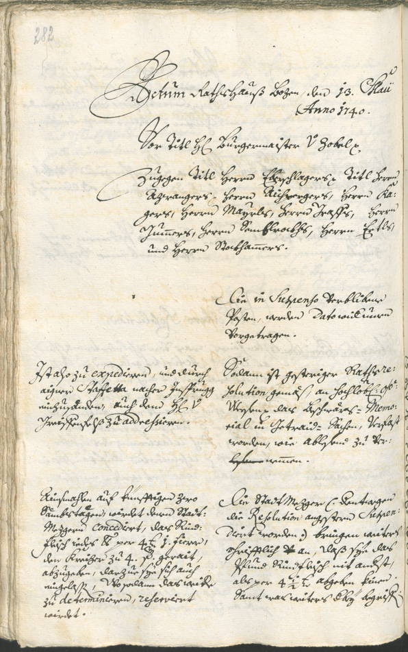 Archivio Storico della Città di Bolzano - BOhisto protocollo consiliare 1738/41 