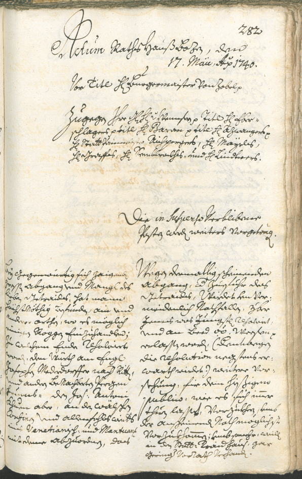 Stadtarchiv Bozen - BOhisto Ratsprotokoll 1738/41 