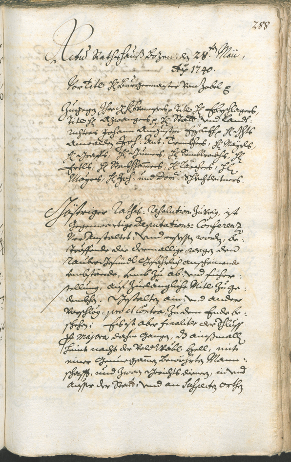 Stadtarchiv Bozen - BOhisto Ratsprotokoll 1738/41 