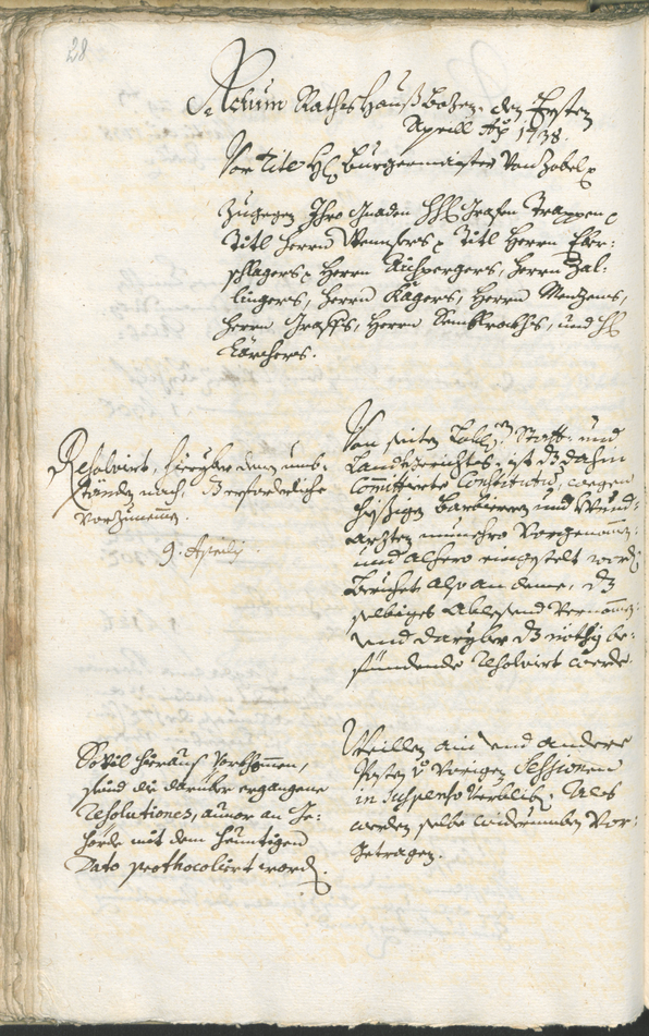Archivio Storico della Città di Bolzano - BOhisto protocollo consiliare 1738/41 