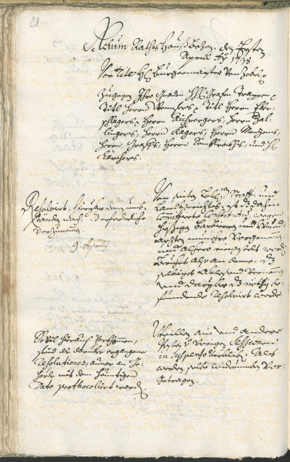 Civic Archives of Bozen-Bolzano - BOhisto Ratsprotokoll 1738/41 