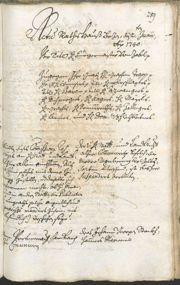 Stadtarchiv Bozen - BOhisto Ratsprotokoll 1738/41 