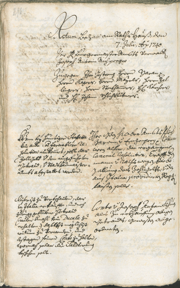 Archivio Storico della Città di Bolzano - BOhisto protocollo consiliare 1738/41 