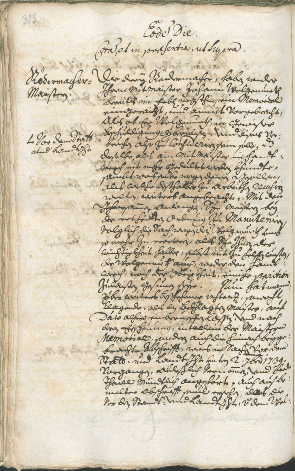 Stadtarchiv Bozen - BOhisto Ratsprotokoll 1738/41 