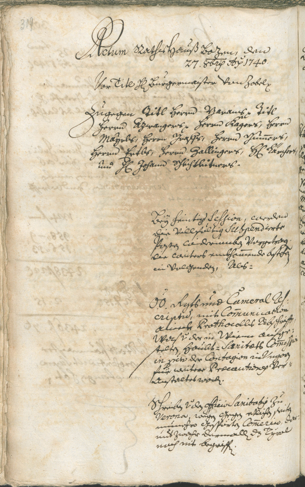 Archivio Storico della Città di Bolzano - BOhisto protocollo consiliare 1738/41 