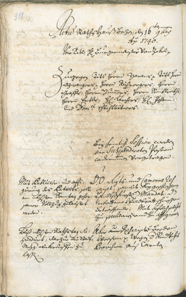 Archivio Storico della Città di Bolzano - BOhisto protocollo consiliare 1738/41 