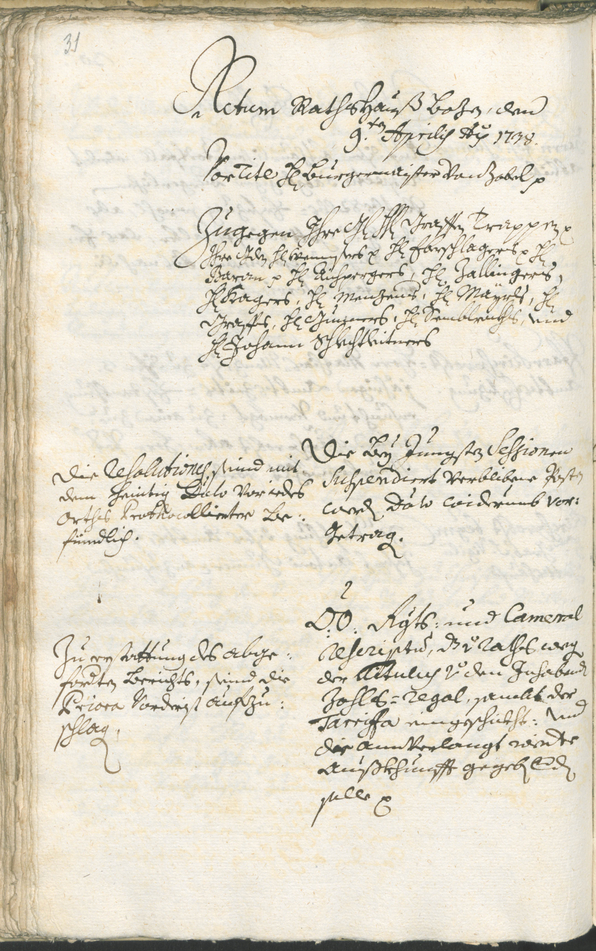 Civic Archives of Bozen-Bolzano - BOhisto Ratsprotokoll 1738/41 