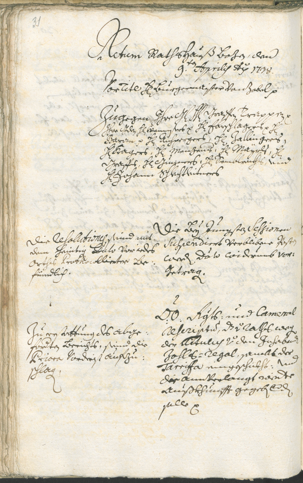 Archivio Storico della Città di Bolzano - BOhisto protocollo consiliare 1738/41 