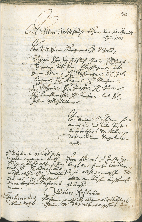 Archivio Storico della Città di Bolzano - BOhisto protocollo consiliare 1738/41 