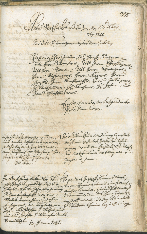 Archivio Storico della Città di Bolzano - BOhisto protocollo consiliare 1738/41 