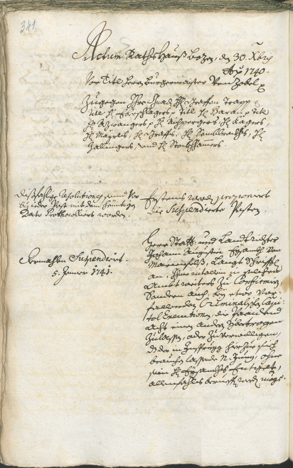 Civic Archives of Bozen-Bolzano - BOhisto Ratsprotokoll 1738/41 