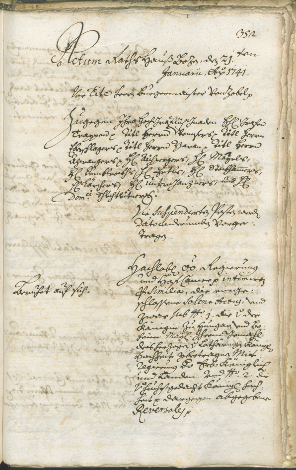 Stadtarchiv Bozen - BOhisto Ratsprotokoll 1738/41 