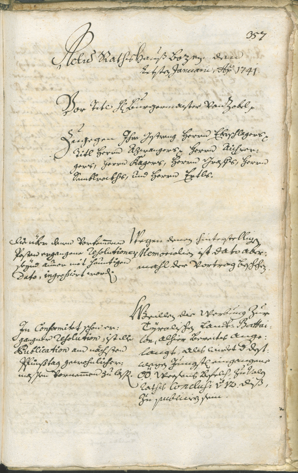 Stadtarchiv Bozen - BOhisto Ratsprotokoll 1738/41 