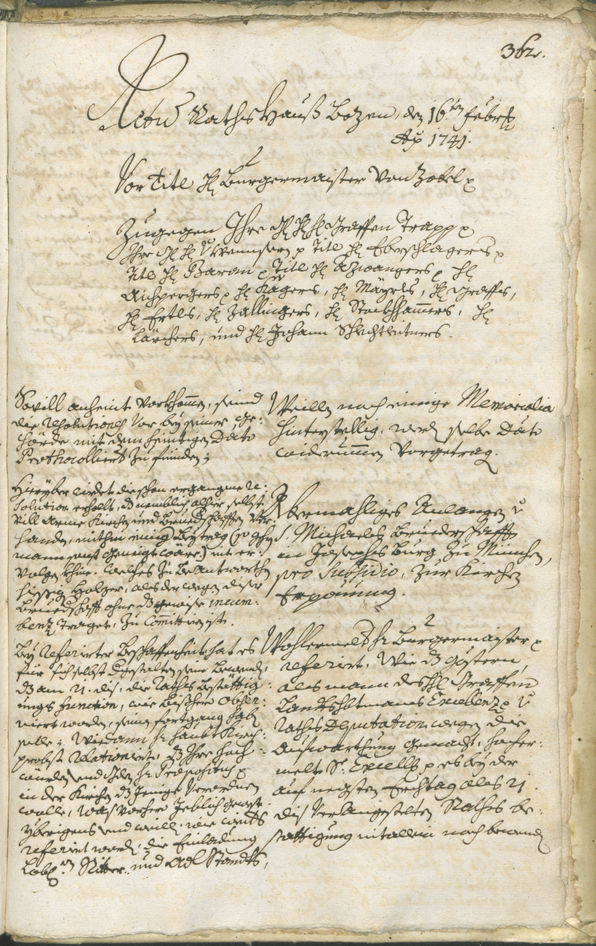 Archivio Storico della Città di Bolzano - BOhisto protocollo consiliare 1738/41 